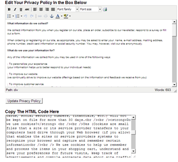 Free Privacy Policy Sample Code