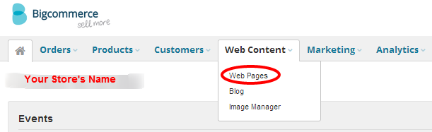 Adding content pages in BigCommerce