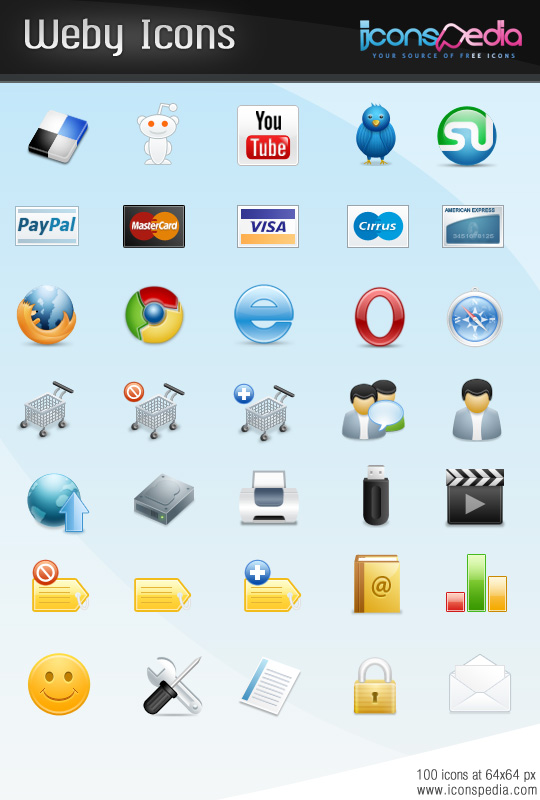 list of weby icons