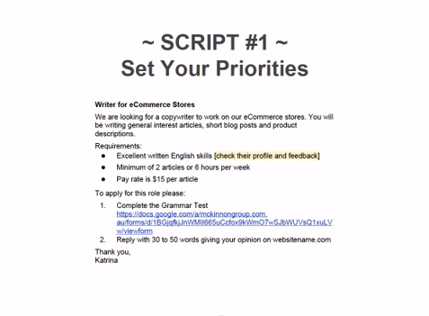 set your priorities script