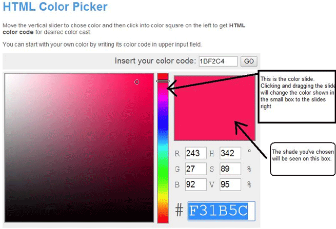 Choosing colors using the Color Picker