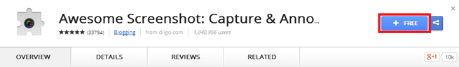 Adding Awesome Screenshot as a browser extension