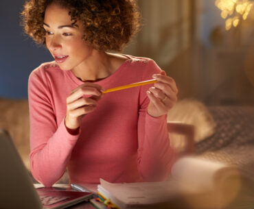 woman working from home