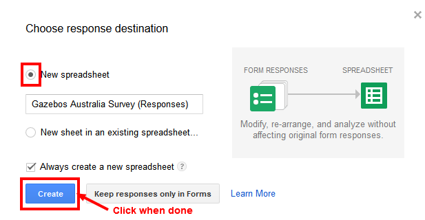 Selecting spreadsheet