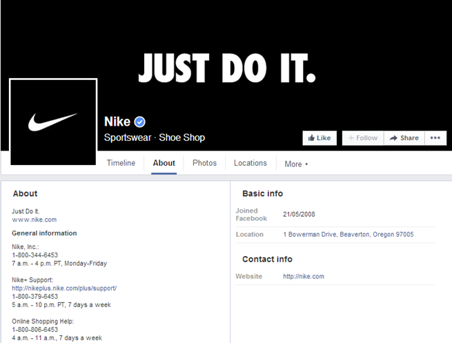 Nike About Page