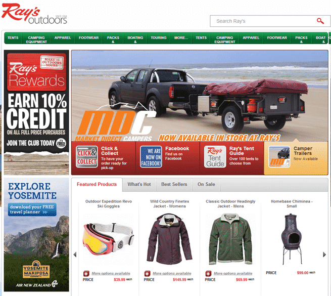 Ray's Outdoors online store