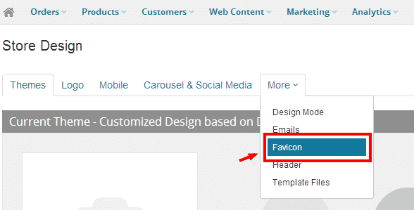 Favicon option in BigCommerce