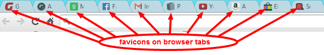 Favicons on the browser tabs