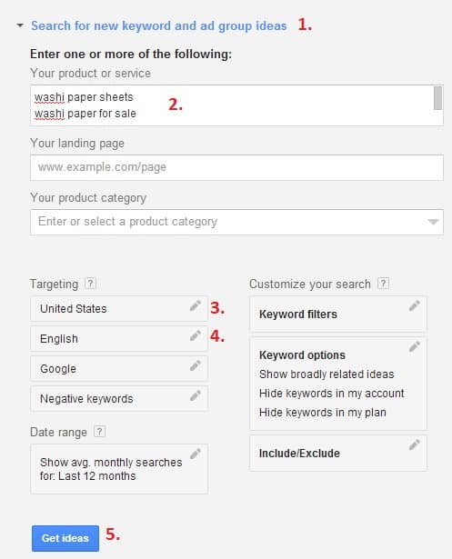 Google Keyword Planner