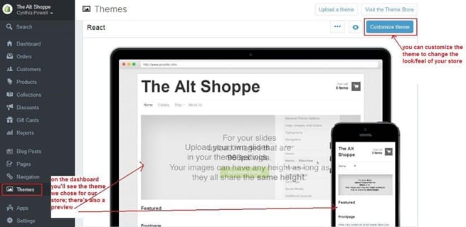 Customise theme in Shopify