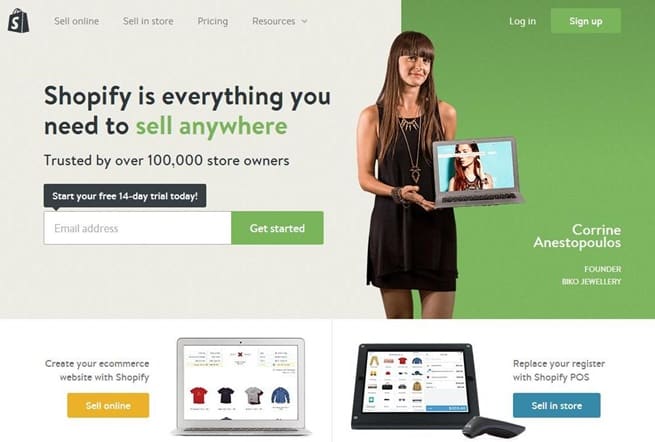 Shopify Home Page