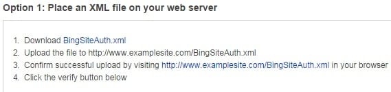 Method 1 - Bing Webmaster Tool