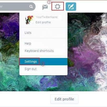 editing Twitter settings