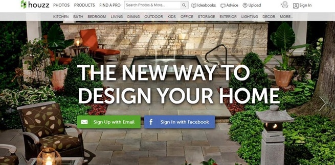 Houzz' main page