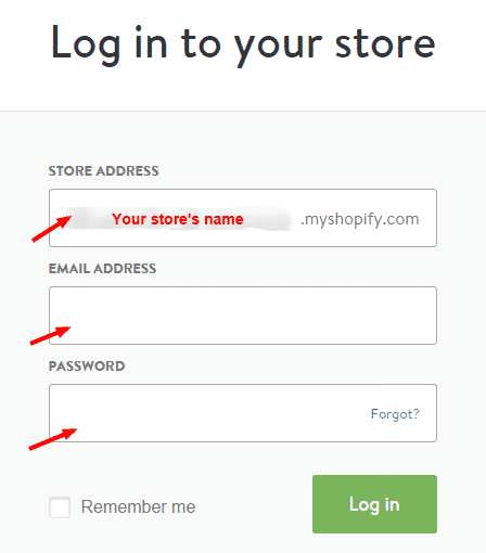 Shopify Login