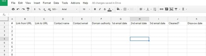 Penalty spreadsheet