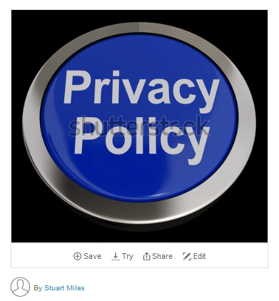 screenshot of privacy policy icon