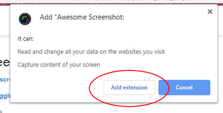 screenshot of Awesome screenshot add button