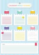 blue striped weekly planner