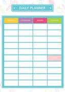 table chart daily planner
