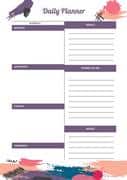 purple designed daily planner