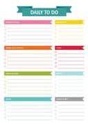 colourful daily to-do list