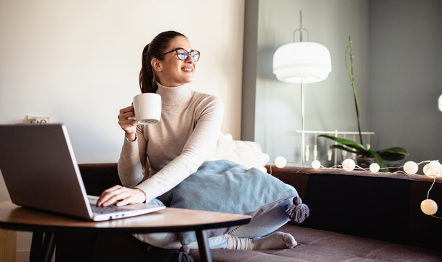 woman working from home