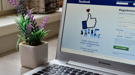 facebook on laptop screen