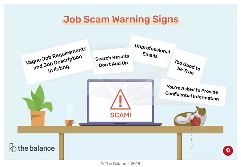 job scam warning signs illustration