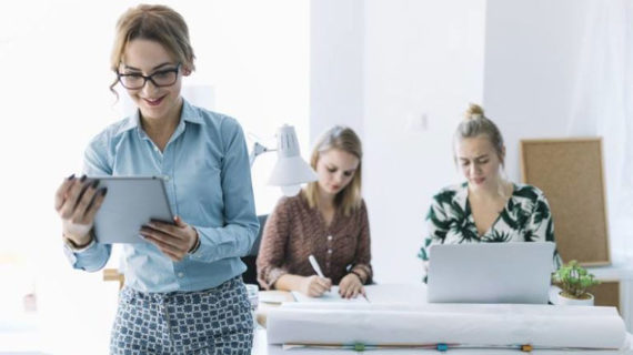 women busy working