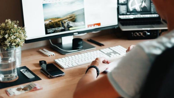 Man busy working using his computer