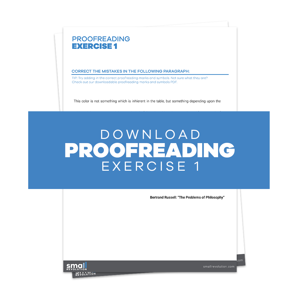 Proofreading Marks Chart Pdf