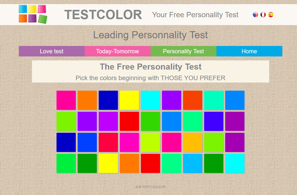 free personality test color