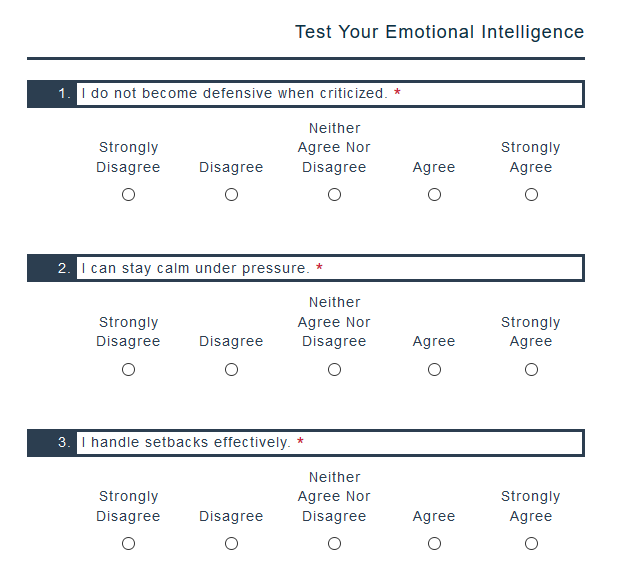 emotional intelligence test questions