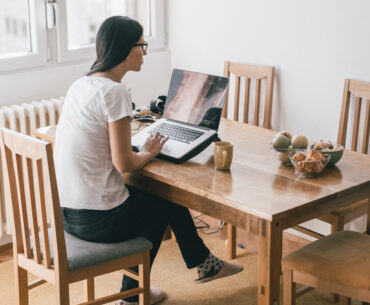 woman working from home