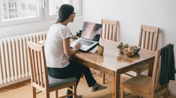 woman working from home