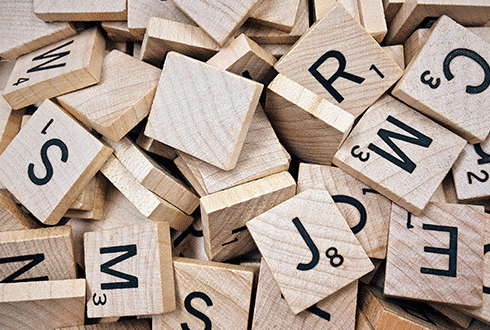 wooden scrabble letters