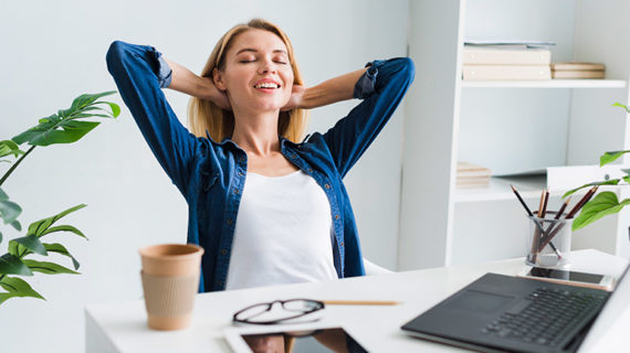 Happy woman relaxing