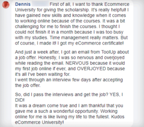 Dennis student testimonial