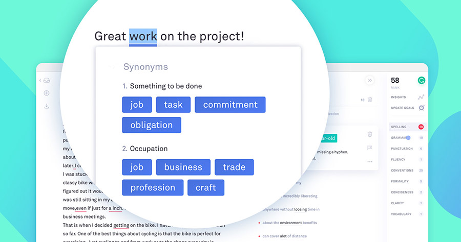 Grammarly product synonym