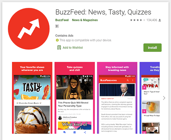 Download BuzzFeed News App from Goolge Play Store