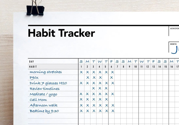 sample habit tracker