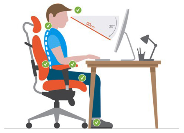 illustation of proper sitting position