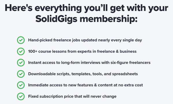 SolidGigs membership benefits