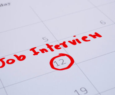 job interview written on calendar