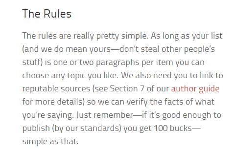 Listverse rules are simple to follow, and there aren’t many