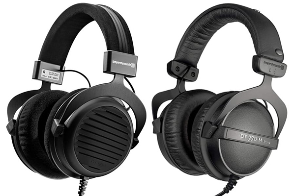 On the left is an open headphone while on the right is a closed headphone
