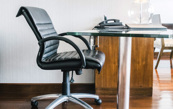 black leather office chair