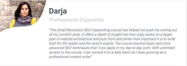 testimonial from learner