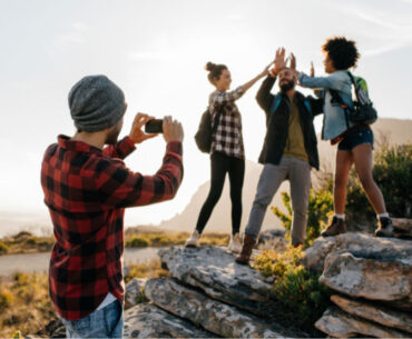 group of people taking photos